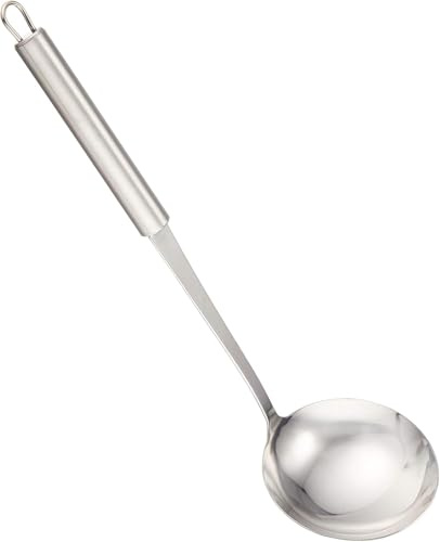 Große Suppenkelle aus rostfreiem Stahl, Silber Servierlöffel für Soßen und Suppe, Saucen und Servieren, Silber Servierlöffel für Soßen und Suppe,Suppenkelle 30cm