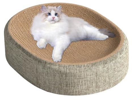 Kratzbretter Katze, 2 In 1 Kratzpappe Für Katzen, Ovales Sisal Kratzbrett