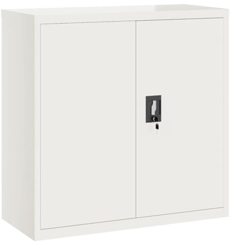 vidaXL Aktenschrank Weiß 90x40x90 cm Stahl