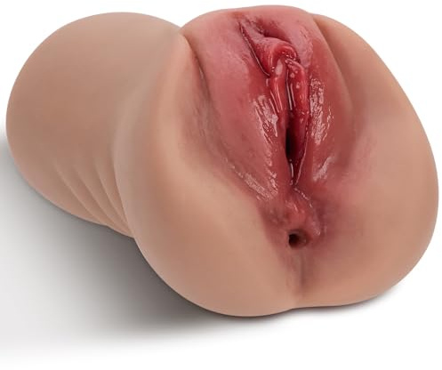 Taschenmuschi Sex Spielzeug für die Männer, 2 in 1 Masturbieren Masturbator Sexspielzeug mit 3D Vagina für Männer Solo, Anal Masturbatoren Pocket Pussy Sex Toys Mann, 650g, Braun