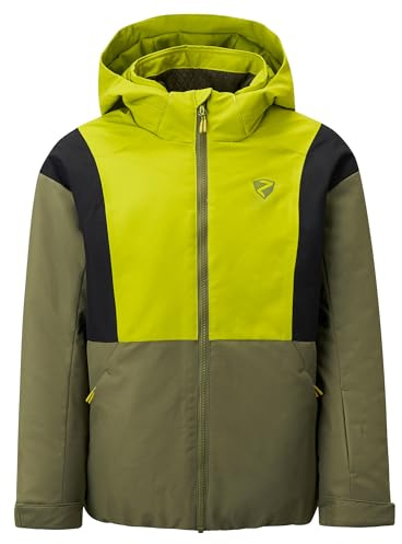 Ziener Jungen Abbe-z Ski-Jacke Winterjacke | Warm, Atmungsaktiv, Wasserdicht, Electric Grass, 164 EU