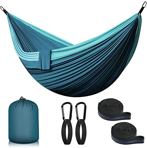 Hängematte Outdoor 2 Personen 300x200 cm Camping Hängematte Ultraleicht Reise Hängematte 300 KG Tragfähigkeit Nylon Garten Strand Doppelhängematte