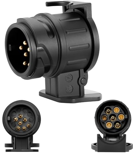 Xastro Anhängerkupplung 13 Polig auf 7 Polig 12V Adapter für PKW und Anhänger Trailer Adapter 13 zu 7 Pin Adapter 13 auf 7 polig Stromadapter Anhängerstecker Adapter Adapter für pkw anhänger