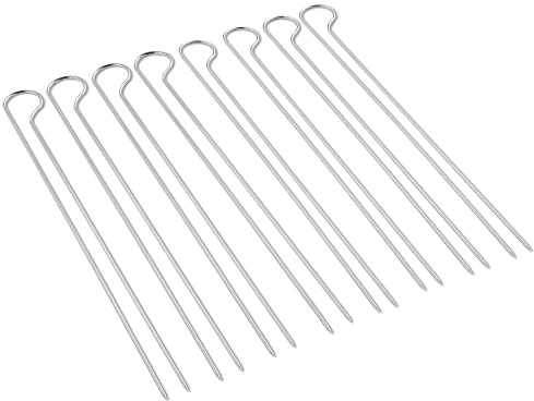 Weber Doppelspiesse Set (30 cm lang), 8 Stück, ideal zum Fixieren von Garnelen, Gemüse oder Fleisch, einfaches Wenden des Grillguts, spühlmaschinenfest - Silber (6320)