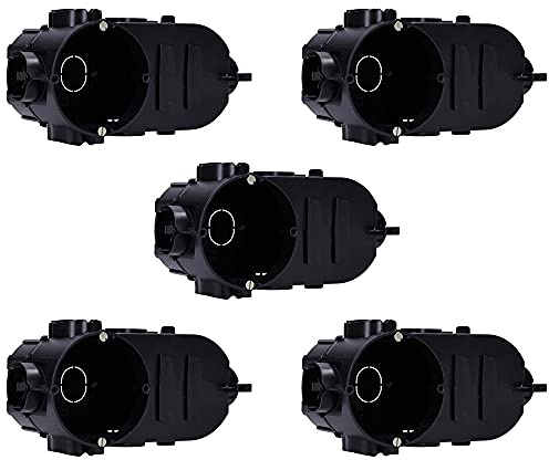 Voxura Unterputz-Elektronikdose Schalterdose Gerätedose Tunnel 149x67x60mm Einbauöffnung Ø 60mm Einbautiefe 67mm tief UP schwarz 5 Stück