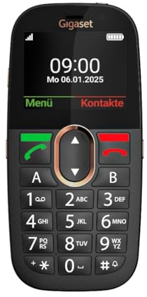 Gigaset GL695 Mobiltelefon – 4G mit Voice over LTE - einfache Bedienung, große Tasten - 2,31 IPS-Display - 1400 mAh Akku - Audio Boost - SOS-Notruftaste - Bluetooth 5.0 - Hörgerätekompatibel, schwarz