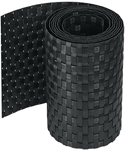 workingHOUSE Polyrattan-Sichtschutzstreifen, Sichtschutz für Doppelstabmatten Zaun, 19 x 255 cm (Schwarz)