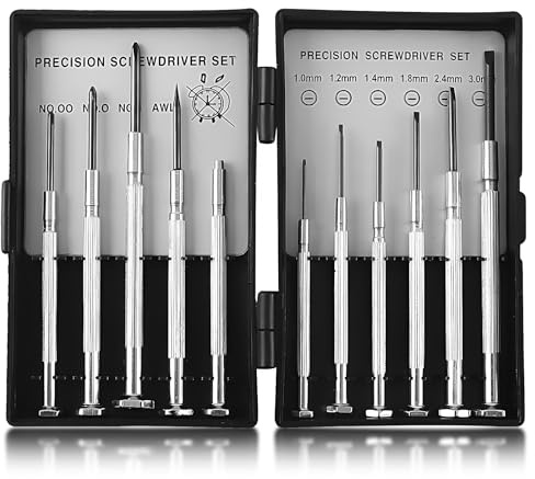 GZEINB 11 in 1 Mini Feinmechaniker Schraubendreher Set, Uhrmacherwerkzeug Set, Eyeglass und Uhrmacher Repair Kleine Schraubenzieher Präzisionsschraubendreher
