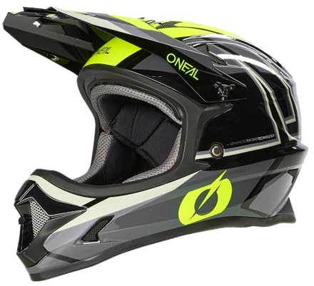 O'NEAL | Mountainbike-Helm Fullface | MTB DH Downhill FR Freeride | ABS-Schale, Magnetverschluss, übertrifft Robustes ABS | SONUS Helmet Split V.23 | Erwachsene | Schwarz Neon-Gelb | XL