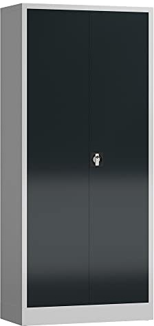 Aktenschrank Metallschrank abschließbar mit 2 Türen 4 Fachböden 1945 x 920 x 420 mm lichtgrau Werkzeugschrank Mehrzweckschrank