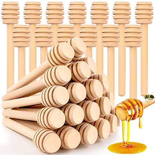 20 Stück Honigwaben-Stäbchen, 7,6 cm, Mini-Holz-Rührstäbchen für Honiggläser, Spender, Honig und Hochzeitsfeiern