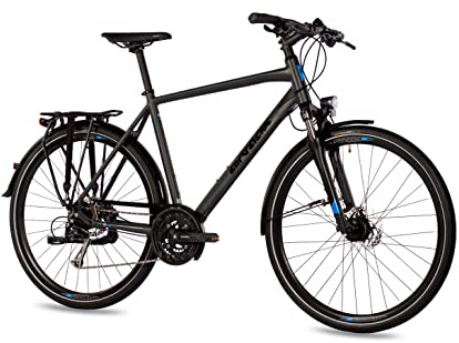 Airtracks Herren Trekking Fahrrad 28 Zoll TR.2845 Trekkingrad Shimano 27 Gang ALIVIO RD-M4000 SGS - Schwarz Matt - Rahmenhöhen 52cm 56cm - Modelljahr 2026