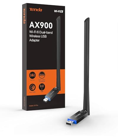 Tenda USB WLAN Stick Adapter für PC AX900 U11 Pro | Dualband 5/2.4Ghz · 6dBi Hochleistungsantenne · Soft-AP · MU-MIMO · WPA2 · Windows 7/10/11