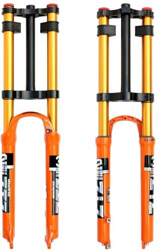 splumzer Fahrrad Federgabel 26/27.5/29 für Mountainbike DH Air Double Shoulder Downhill Abseilen Stoßdämpfer Straight Tube Ultralight Fahrrad Stoßdämpfer Zugstufeneinstellung