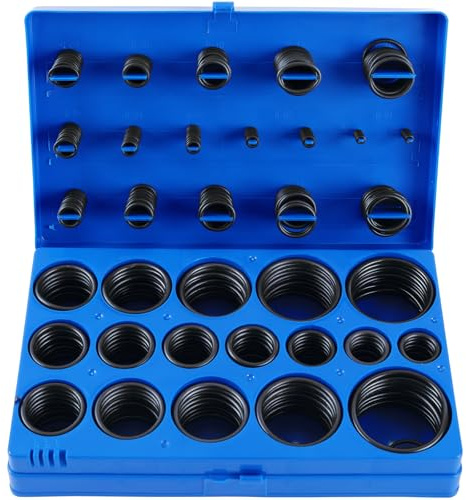 TECPO Gummi Dichtungsringe O Ring Sortiment, 419 teilig Ø 3-50 mm Durchmesser Dichtungsgummi Dichtring Set - Kraftstoff, Säure, Öl, UV, Hitze Beständig Sanitär, KFZ, Rohr Reparatur Dichtung Satz