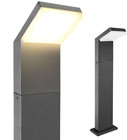 max K O M F O R T LED Standleuchte Außen Schwarz 80cm – Moderne Gartenleuchte IP44 9W 630lm warmweiß – Aluminium Wegbeleuchtung für Terrasse, Pfad & Eingangsbereich 1505A-800
