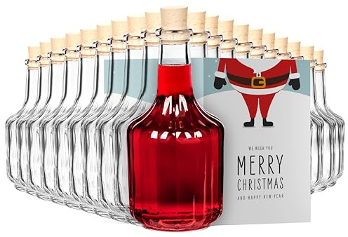 20x 150ml Flasche Typ Zaubertrank - kleine Flaschen zum Befüllen | Leere Glasflasche und Likörflasche für Likör, Öl, Sirup und Saft - Gastgeschenke für Hochzeit und Feier