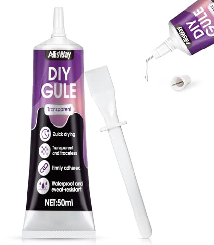 AllisWay Bastelkleber Transparent Flüssig, Modellbau Kleber Plastik, Bastelkleber Schnelltrocknend, Bastelleim für Papier, Stoff, Holz, Heimdekoration, Handgemachte Kunst und Tägliche Wartung, 50 Ml
