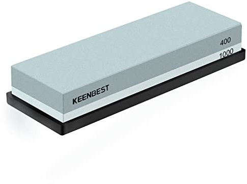 KEENBEST Schleifstein Messer 400 1000 Set - Wetzstein, Abziehstein für Messer, Messerschärfer, Whetstone Sharpening Stone, Messerschleifsteine, Stechbeitel - Grau