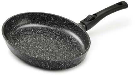 Pradel Excellence, PCUI001023, Premium Fischpfanne aus Aluminiumguss 35x4,5cm, Antihaftbeschichtung in Steinoptik, Abnehmbarer Griff, Alle Herdarten