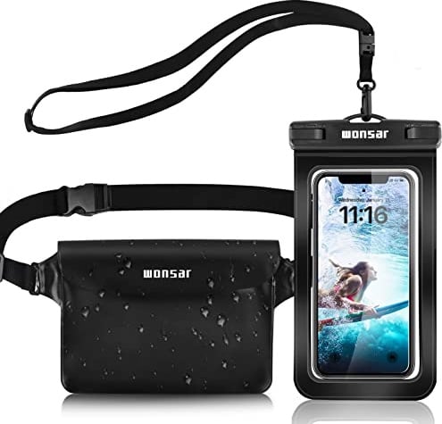 wonsar wasserdichte Tasche, wasserdichte handyhülle Unterwasser, wasserdichter Beutel, wasserfeste Tasche Bauchtasche wasserdicht für Wassersport, Strand, Schwimmen, Bootsfahrten usw