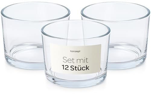 Konzept 11-12er Set Kerzengläser 150ml, Kerzen Gläser leer zum Gießen – ideal für Duftkerzen, Wachsgießen und individuelle Kerzenkreationen
