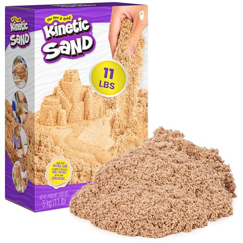 Kinetic Sand 5 kg Naturbraun - original kinetischer Sand aus Schweden, erfüllt alle gesetzlichen Anforderungen, bekannt aus Kindergärten, für kreatives, entspanntes Indoor-Sandspiel, ab 3 Jahren