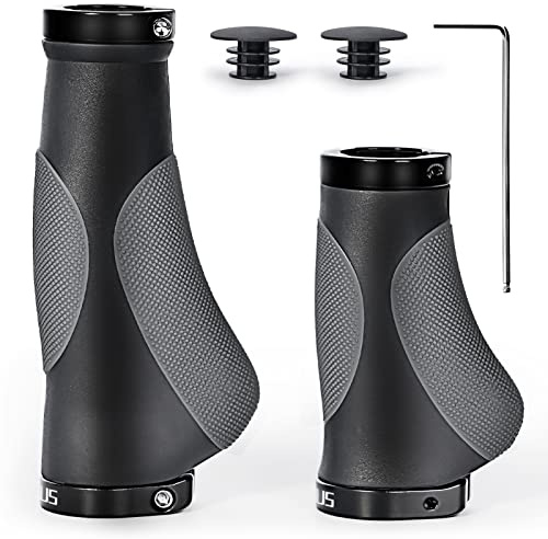 PRUNUS Fahrradgriffe Ergonomisch Lang Kurz, Drehgriffschaltung, 22mm Fahrrad Griffe/Lenkergriffe mit Doppel-Lock-On-Design, Fahrradlenker Griffe für MTB,Rennrad,BMX,Scooter u.s.w.