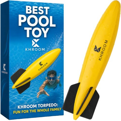 Torpedo Pool Spielzeug für Kinder & Erwachsene, Tauchspielzeug von Khroom | Gleitet bis 10 m | ohne Elektronik | ab 3 Jahren | für Pool, Schwimmbad & Strand | Alternative zu Tauchringen