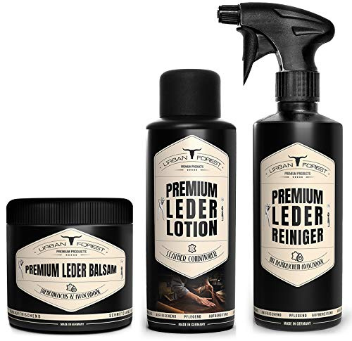Lederpflege für Auto Sofa Reitsport I Lederpflege-Set zur Reinigung & Pflege von Leder I 3er Set aus Lederreiniger Lederbalsam & Lederlotion I Pflege für Sattel- & Zaumzeug Auto Motorrad Ledercouch