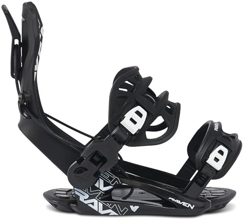 RAVEN Snowboard Bindung Fastec FT360 oder Multientry FTM450, FTM500, GT Alu (FT360 Black, L(41-44))