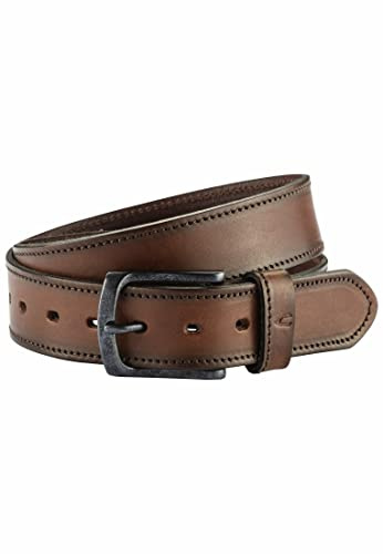 camel active Herren Ledergürtel mit Ziernähten Gürtel,Cognac,4XL