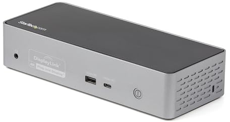 StarTech USB-C-Dockingstation für vier Monitore für MacBook Pro / Air M1, M2, M3, M4 und Windows, universelle 4K 60Hz HDMI DisplayPort Dock, Thunderbolt kompatibel, 100W Laptop-Ladung