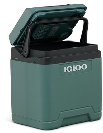 IGLOO IE27 elektrische Kühlbox, 12V und 230V, 27L - kompakter Mini-Kühlschrank für Auto, Camping, Urlaub, Boot, Festivals - leicht, tragbar, mit praktischem Kabelfach und Eco/Max Modus