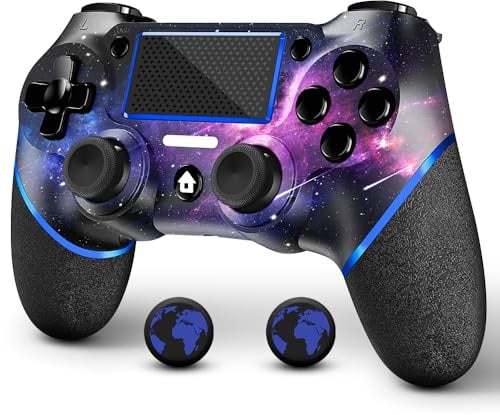 AceGamer Wireless Controller für PS4, Game Controller kompatibel mit PS4/Pro/Slim/PC Gamepad mit Turbo/Zurück Taste/Dual Vibration/6-Achsen Gyro Sensor/Touchpanel
