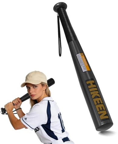 BOOSTEADY Baseballschläger aus robustem Stahl mit Rutschfester Griff und Paracord-Handschlaufe und 43cm für unterwegs, Schwarz