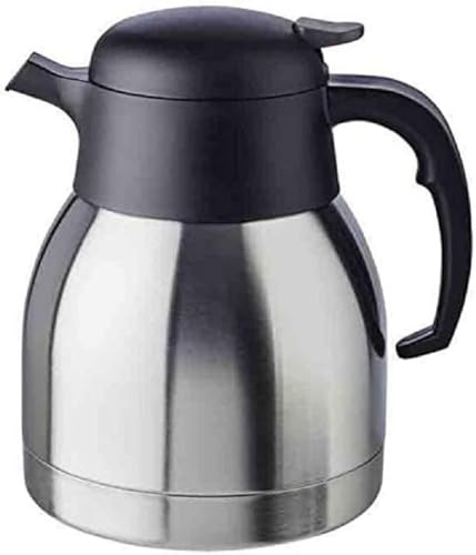 APS 10910 Isolierkanne „Classic“, 1 Liter, Kaffeekanne mit Drehverschluss, Ø 14 cm, H: 19 cm, doppelwandiger Edelstahl, für heiße und kalte Getränke, nicht spülmaschinengeeignet, ca. 8 Tassen