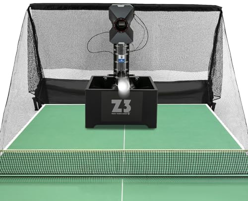Tischtennisroboter, Ping Pong Ballmaschine Automatische Tischtennis Ballmaschine mit Netz, Ping Pong Roboter Tischtennis Trainer für Training und Übung mit Fernbedienung