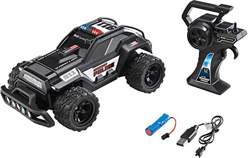 Revell Control 24455 RC Car Highway Police, GHz-Fernsteuerung, LED-Blaulichtbalken, Fahr-Akku, große Reifen, 28 cm ferngesteuertes Auto, ab 6 Jahren geeignet