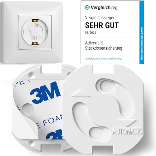 20x Steckdosen Kindersicherung - SEHR GUT (Vergleich.org 01/2025)* Steckdosensicherung Drehmechanik - Schutz vor Stromschlägen im Haushalt für Babys & Kinder - Steckdosenschutz Kindersicherung -Weiß
