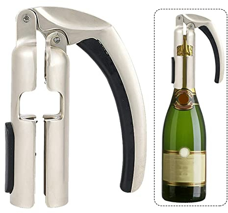 Ssiyiya Champagner-Flaschenöffner, Sektwein-Korkenzieher, Weinöffner für Bar und Küche - Professioneller Abzieher für Glas und Kork