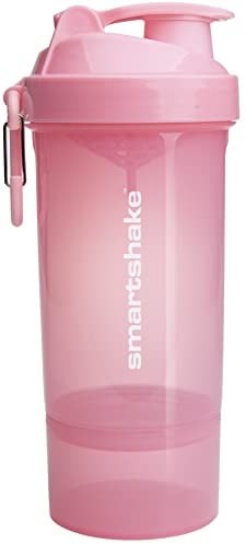 Smartshake O2GO ONE Protein Shaker Flasche 800 ml | 27 oz – Shaker mit Pulverfach – Auslaufsicherer Schraubdeckel – BPA frei – Unisex Gym Shaker – Rosa