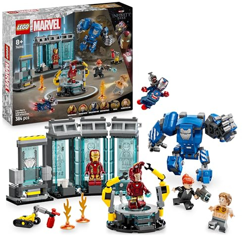 LEGO | Marvel Iron Mans Labor: Halle der Rüstungen - Superhelden Spielzeug mit Einer Mech Figur, 5 Minifiguren inkl. Aldrich Killian - Avengers Geschenk für Jungen und Mädchen ab 8 Jahren 76315