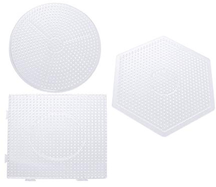 3pcs Bügel Platte Bügelperlen Werkzeug Steckperlen Platte Kunststoff Quadrat Sechseck Rund DIY Kinder Erwachsene Handwerk Spielzeug Zubehör