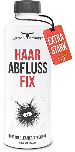 URBAN FOREST® Abflussreiniger EXTRA STARK 1000ml ca. 20 Anwendungen pro Flasche mit Haarweg-Formel, EXTREM EFFEKTIV & materialschonend gegen Verstopfungen- Rohrreiniger mit spezieller Haarweg-Formel