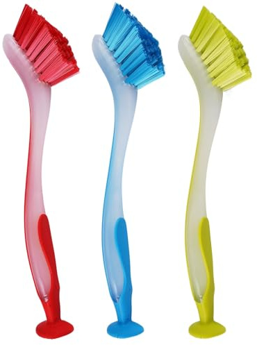 Scheuerbürste für Geschirr,3 PCS Bambus Topfbürste Palmbürste Natürliche Spülbürste Küchenbürste Gemüse Bürste für Spültöpfe Pfannen Spülbeckenreinigung