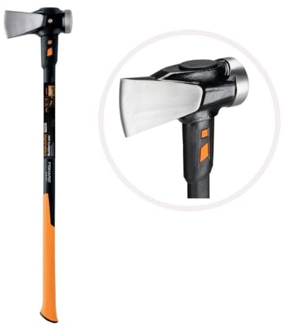 Fiskars Spaltaxt IsoCore XXL zum Spalten von Stammstücken oder zum Eintreiben von Keilen, Länge: 92 cm, Kopfgewicht: 3,6 kg, Schwarz/Orange, 1020220
