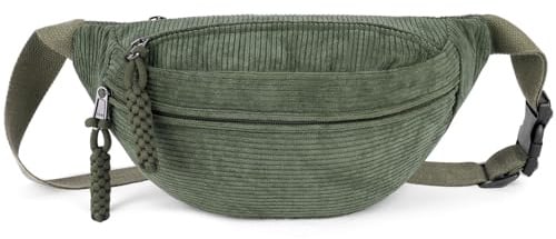 Aucuu Umhängetasche Damen, Cord Bauchtasche, Gürteltasche Damen, Bauchtasche Klein, Cord Crossbody Bag, Brusttasche Bum Bags, Sport Hüfttaschen für Outdoor Reise Laufen Schule