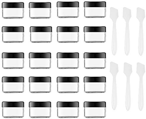 Toureal 15ml kleine Cremedose Leer (20 Stück) Kosmetikdose Plastik, Creme Dose Behälter für Kosmetik Tiegel (mit Deckel)