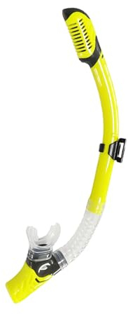 Trockenschnorchel für Erwachsene, Snorkeling Schnorchel mit Air Silicon Ventil und Weichem Mundstück, Unisex Auslaufsicheres Snorkel für Schwimmzentrum, Tauchen und Schnorchelse (gelb)